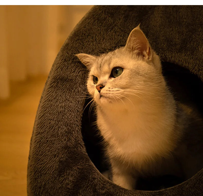 Keep your furry friend warm and cozy in this ultra-soft cat bed.