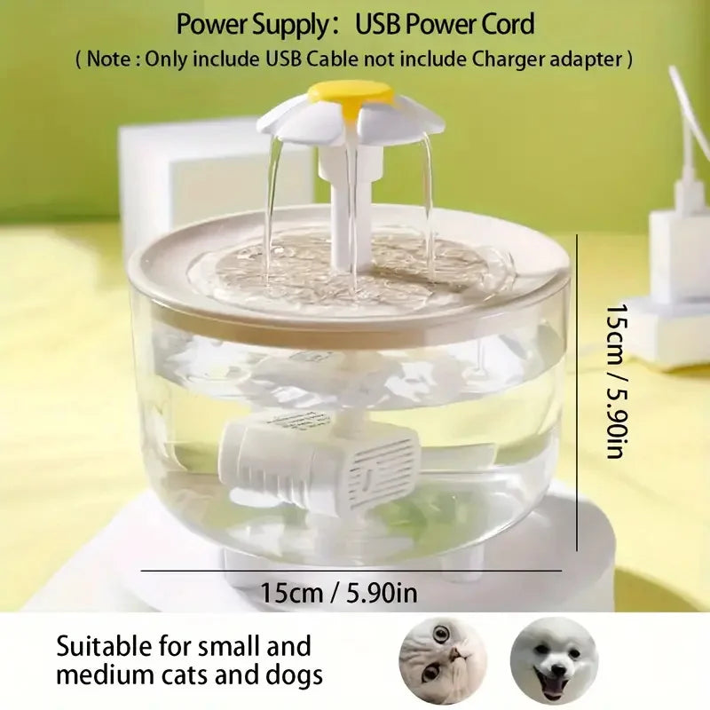 Whisper-Quiet Automatic Pet Water Fountain – Ensure fresh, flowing water for your pets. Crafted from food-grade PP material with low-voltage operation for safety and silent hydration