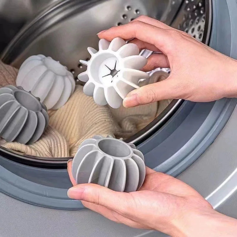 Remove pet hair from clothes effortlessly with these silicone laundry balls.