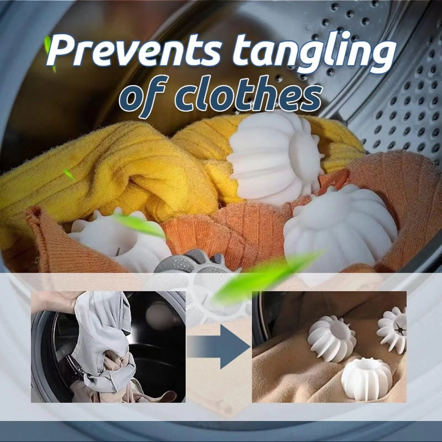 Remove pet hair from clothes effortlessly with these silicone laundry balls.