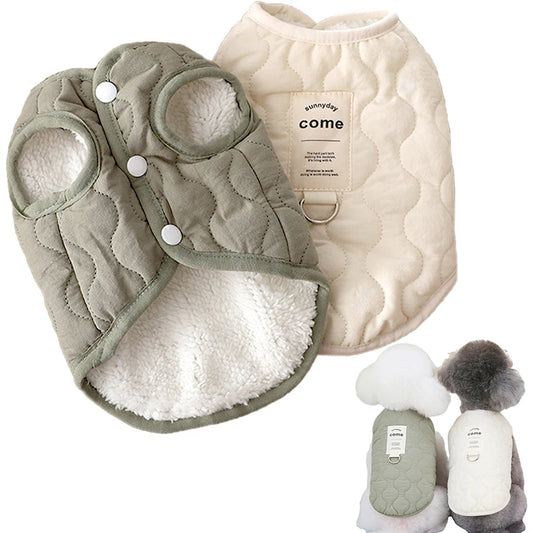 This cotton jacket is perfectly designed for small and medium dogs in chilly days.