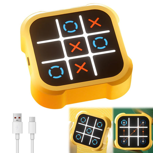 Interactive electronic Tic-Tac-Toe board game with digital display and sound effects for fun gameplay.