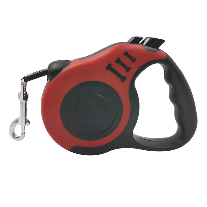 A tangle-free, retractable dog leash with an automatic locking system, perfect for small, medium, and large dogs.