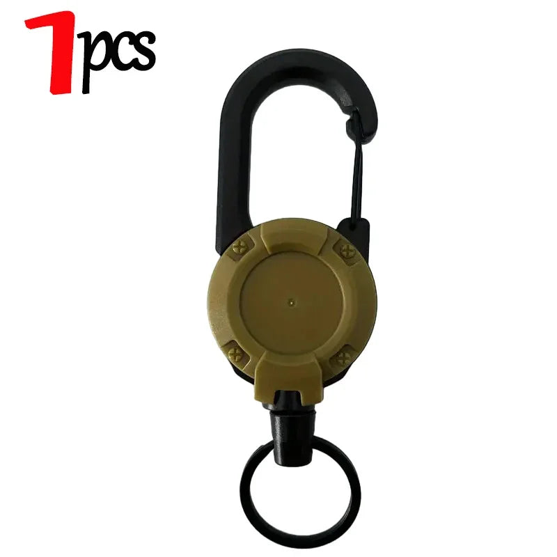 retractable wire buckle, steel cable reel, keychain retractable holder, security badge reel, tool lanyard, heavy-duty keychain, retractable cable lock, outdoor gear.