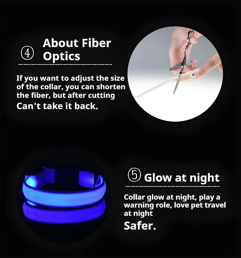 Keep your pet visible at night with this LED safety collar.