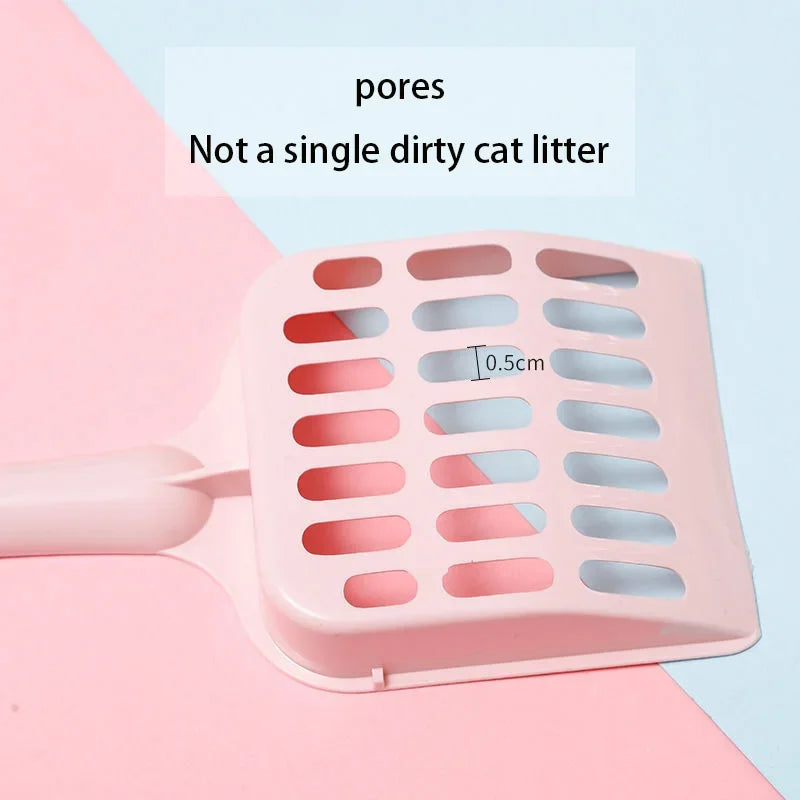 A durable and lightweight cat litter scoop with an ergonomic handle, perfect for cleaning pet litter boxes efficiently.