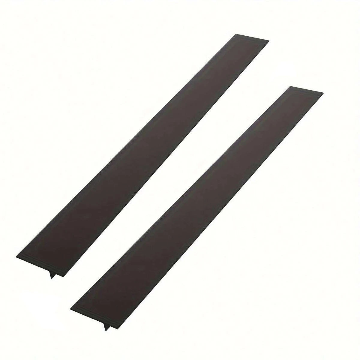 Flexible silicone gap strip for sealing gaps between stoves, countertops, and furniture to prevent spills and debris buildup.