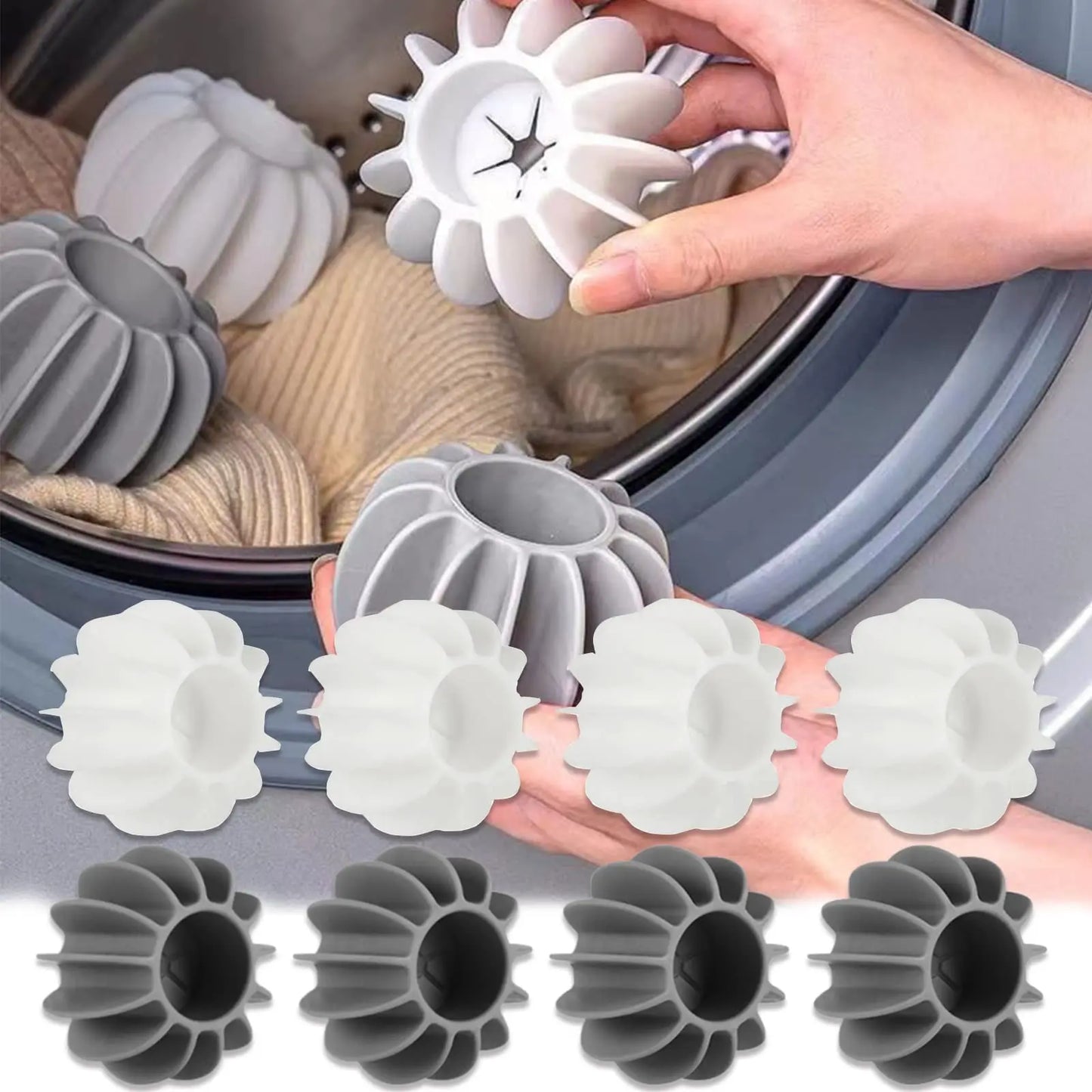 Remove pet hair from clothes effortlessly with these silicone laundry balls.