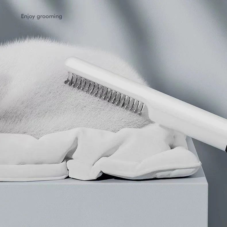 Specialized knot-opening brush for removing tough tangles and mats in pet fur effortlessly.