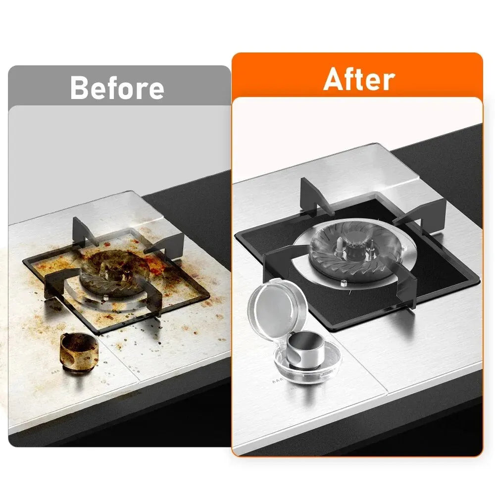 Reusable non-stick stove protector cover liners for keeping stovetops clean and free from spills and grease.