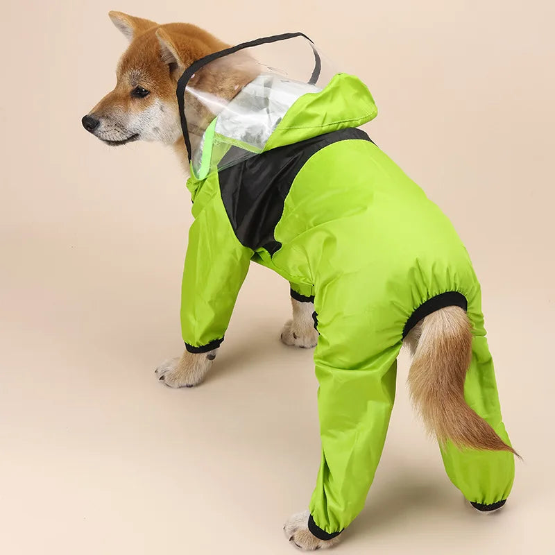 Protect your dog from the rain in style with our waterproof, hooded raincoat. Designed for comfort and durability, this pet raincoat keeps your furry friend dry during rainy walks and outdoor activities