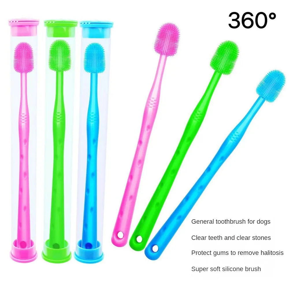 Ultra-soft pet toothbrush for gentle and effective dental care, ideal for dogs and cats.