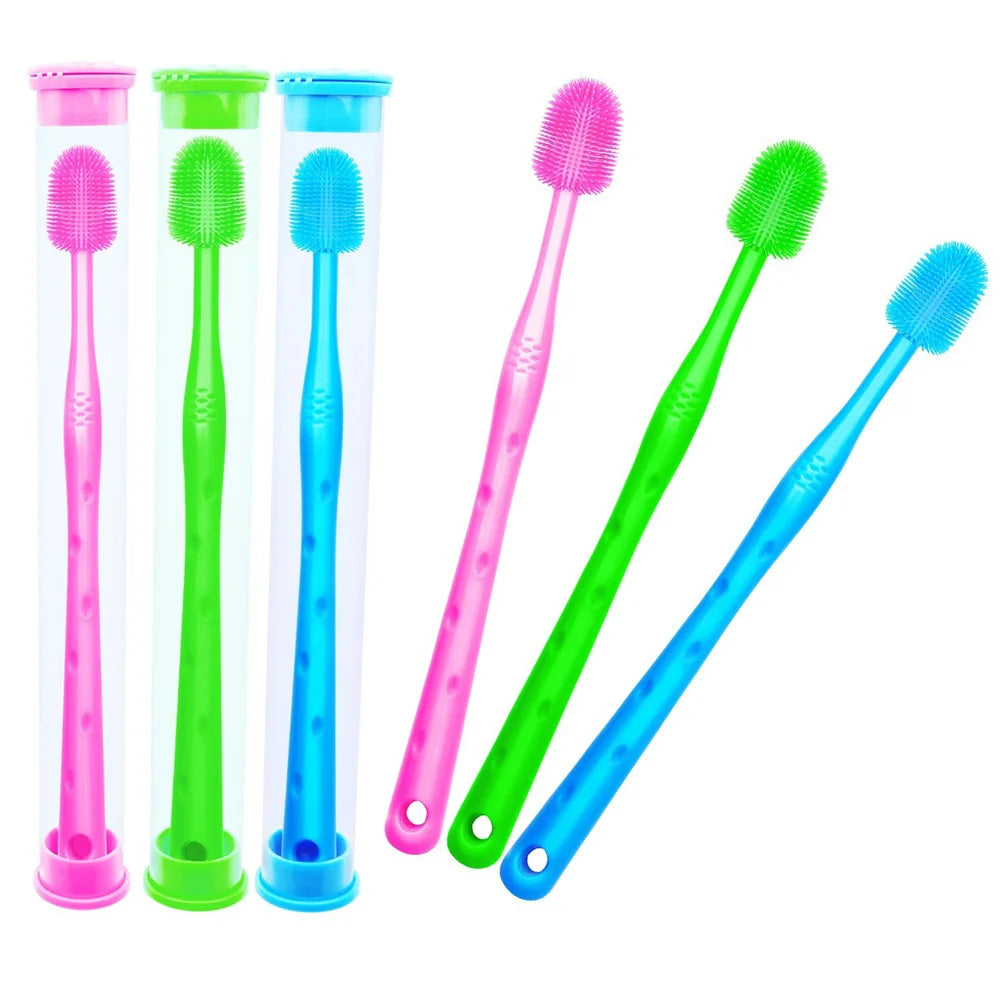 Ultra-soft pet toothbrush for gentle and effective dental care, ideal for dogs and cats.