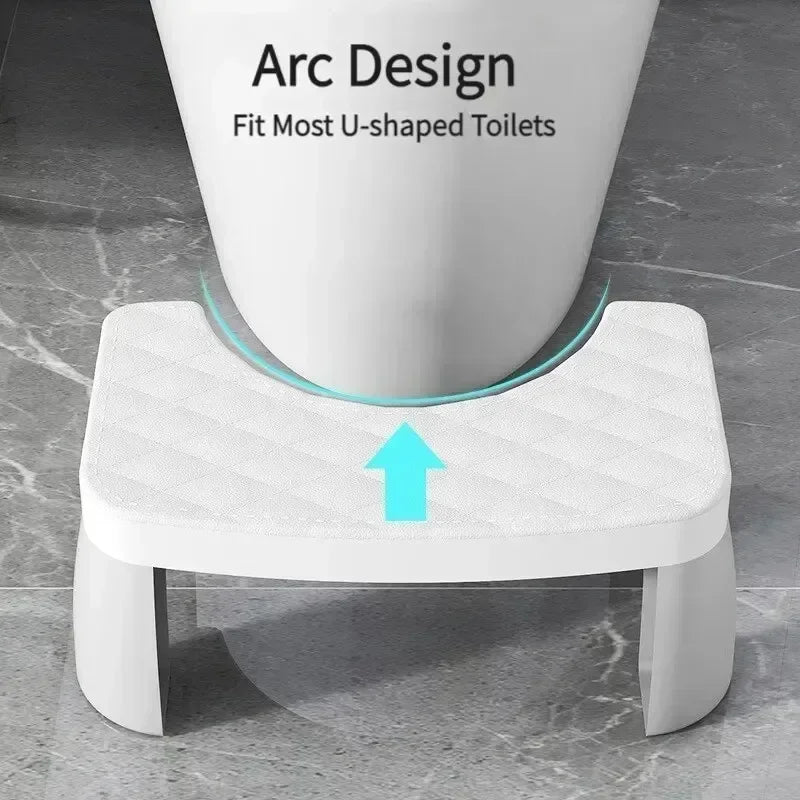 Ergonomic toilet squat stool designed to improve posture and promote healthy digestion.