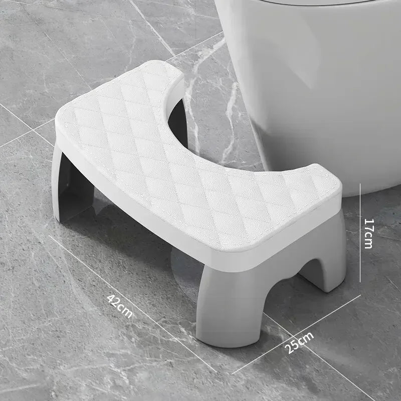 Ergonomic toilet squat stool designed to improve posture and promote healthy digestion.