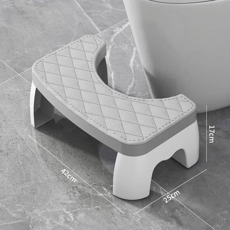 Ergonomic toilet squat stool designed to improve posture and promote healthy digestion.