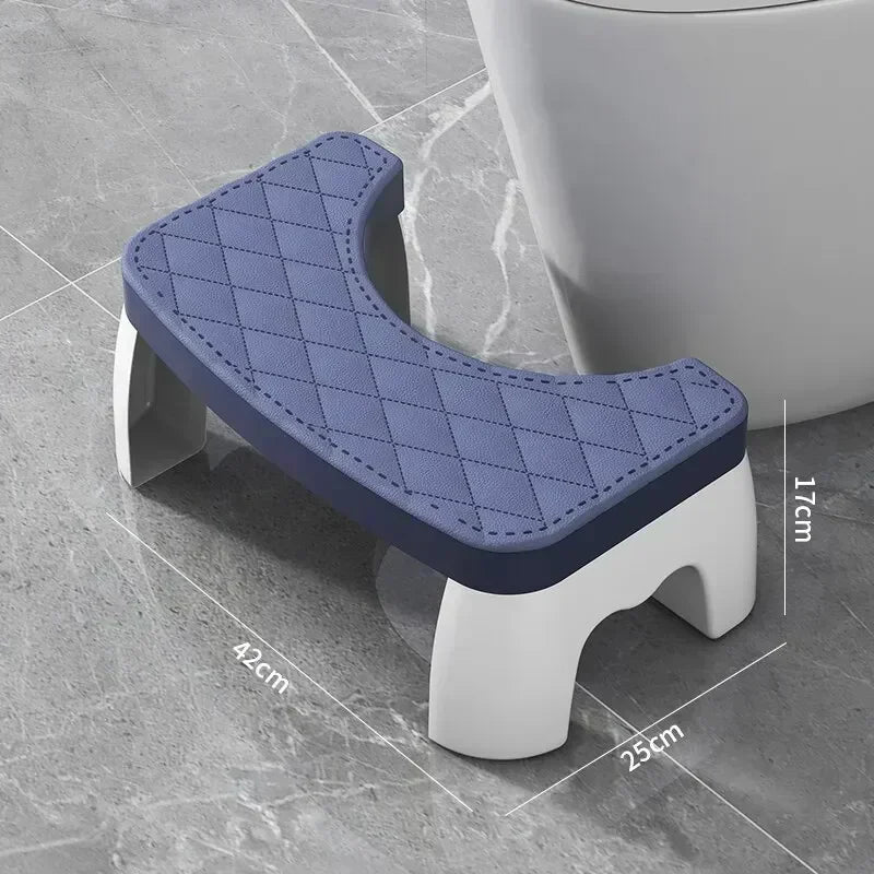 Ergonomic toilet squat stool designed to improve posture and promote healthy digestion.