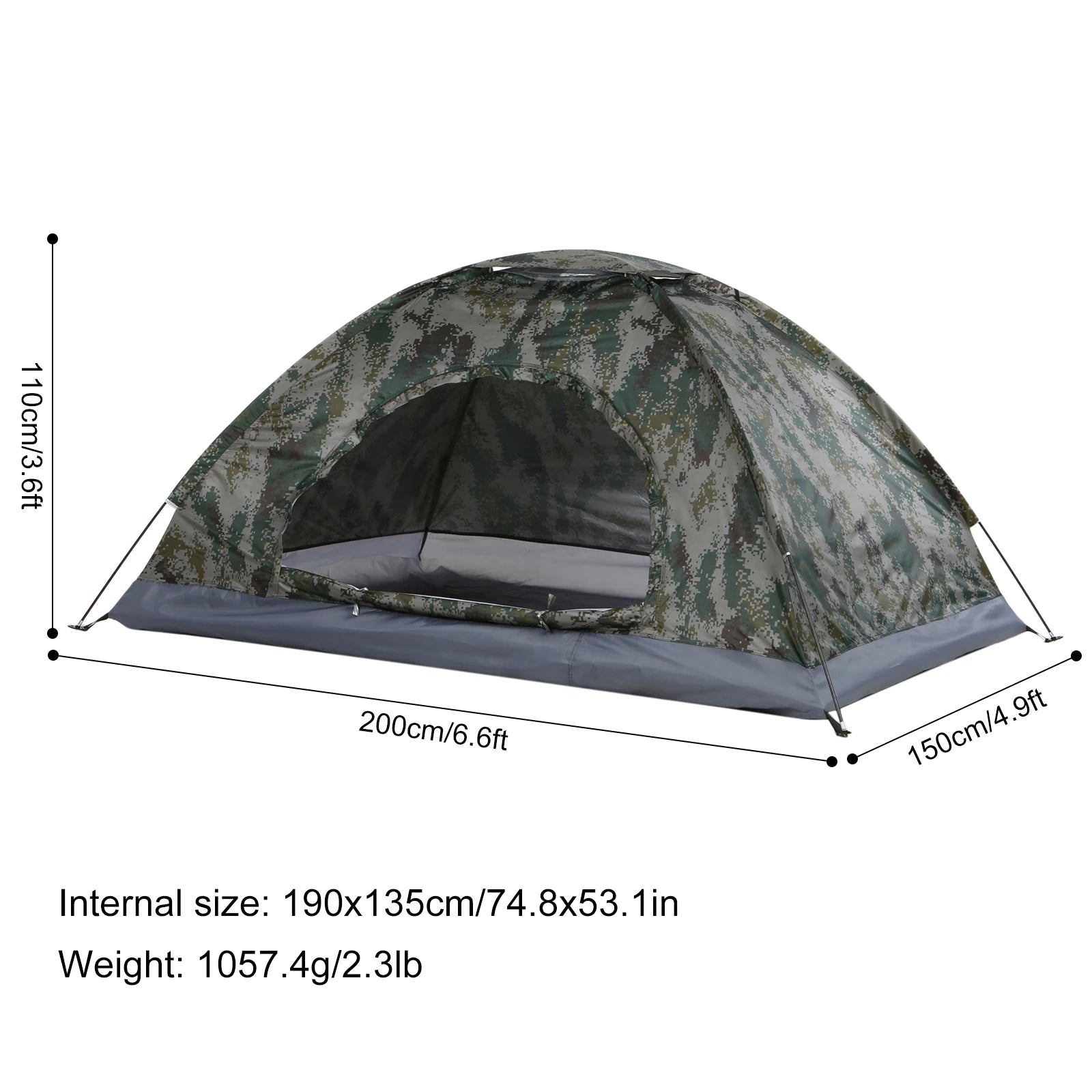 Tomshoo ultralight camping tent for 1-2 people, featuring waterproof fabric and compact portability for outdoor adventures.