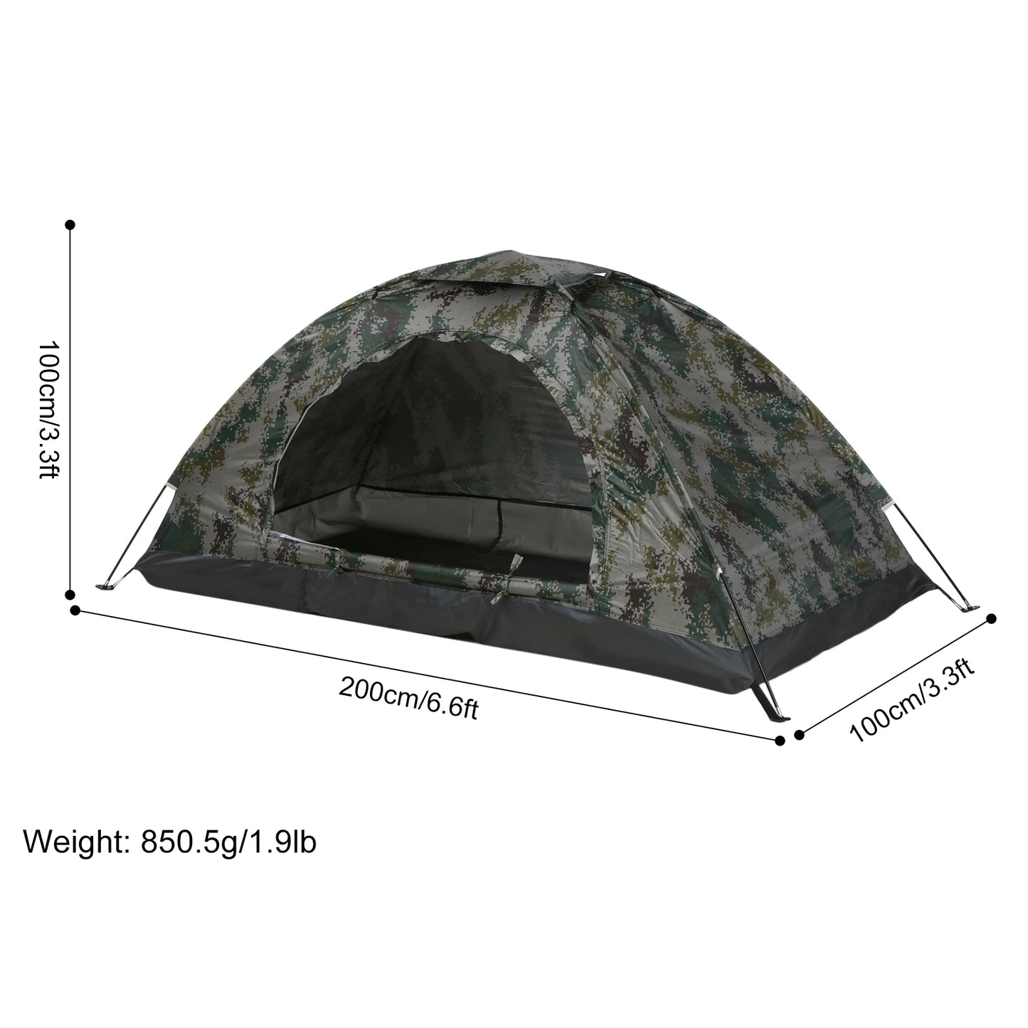 Tomshoo ultralight camping tent for 1-2 people, featuring waterproof fabric and compact portability for outdoor adventures.