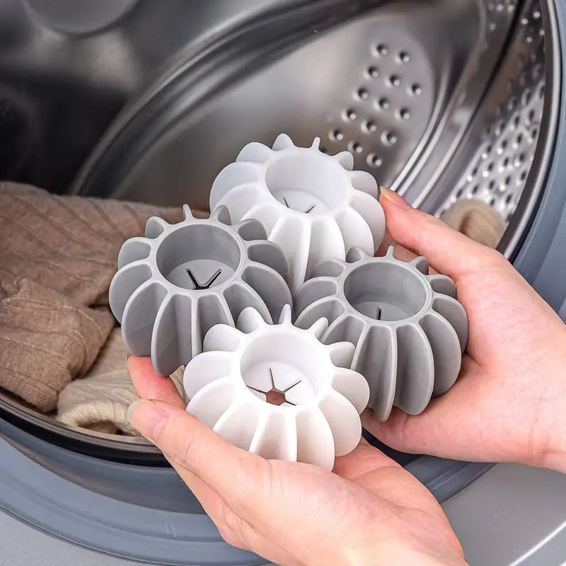 Remove pet hair from clothes effortlessly with these silicone laundry balls.